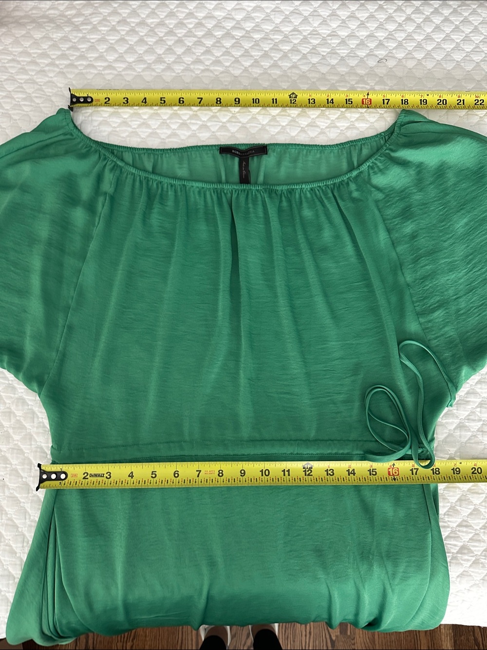 BCBGMaxAzria Carie Kelly Green Drape Bateau Wedding Guest Prom Dress Size S-M-L - Picture 12 of 15